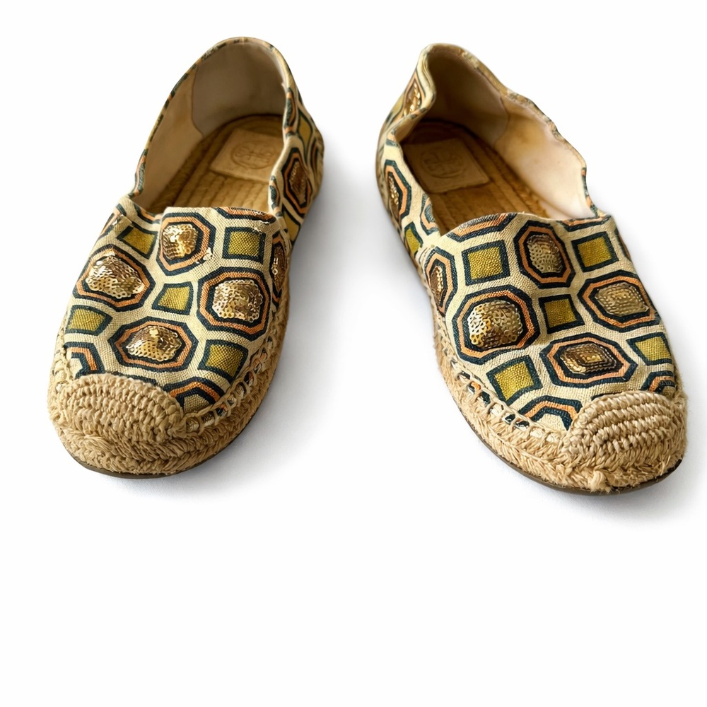Tory Burch Geometric Pattern Espadrille Flats seq… - image 3